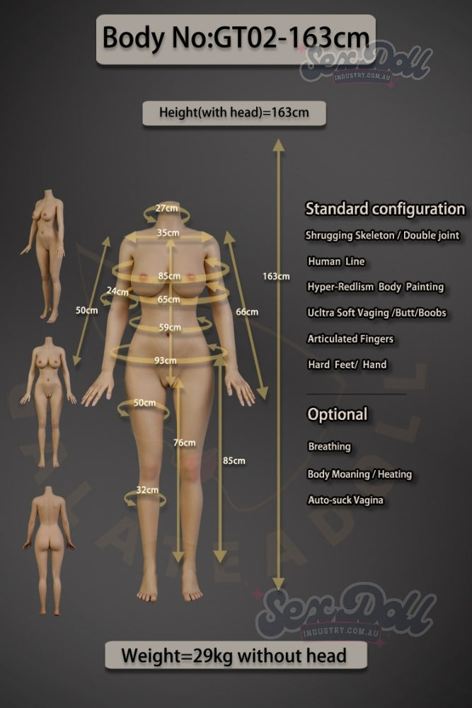 Annabella - 163cm Full Silicone Realistic Skin with ROS - Galatea Doll