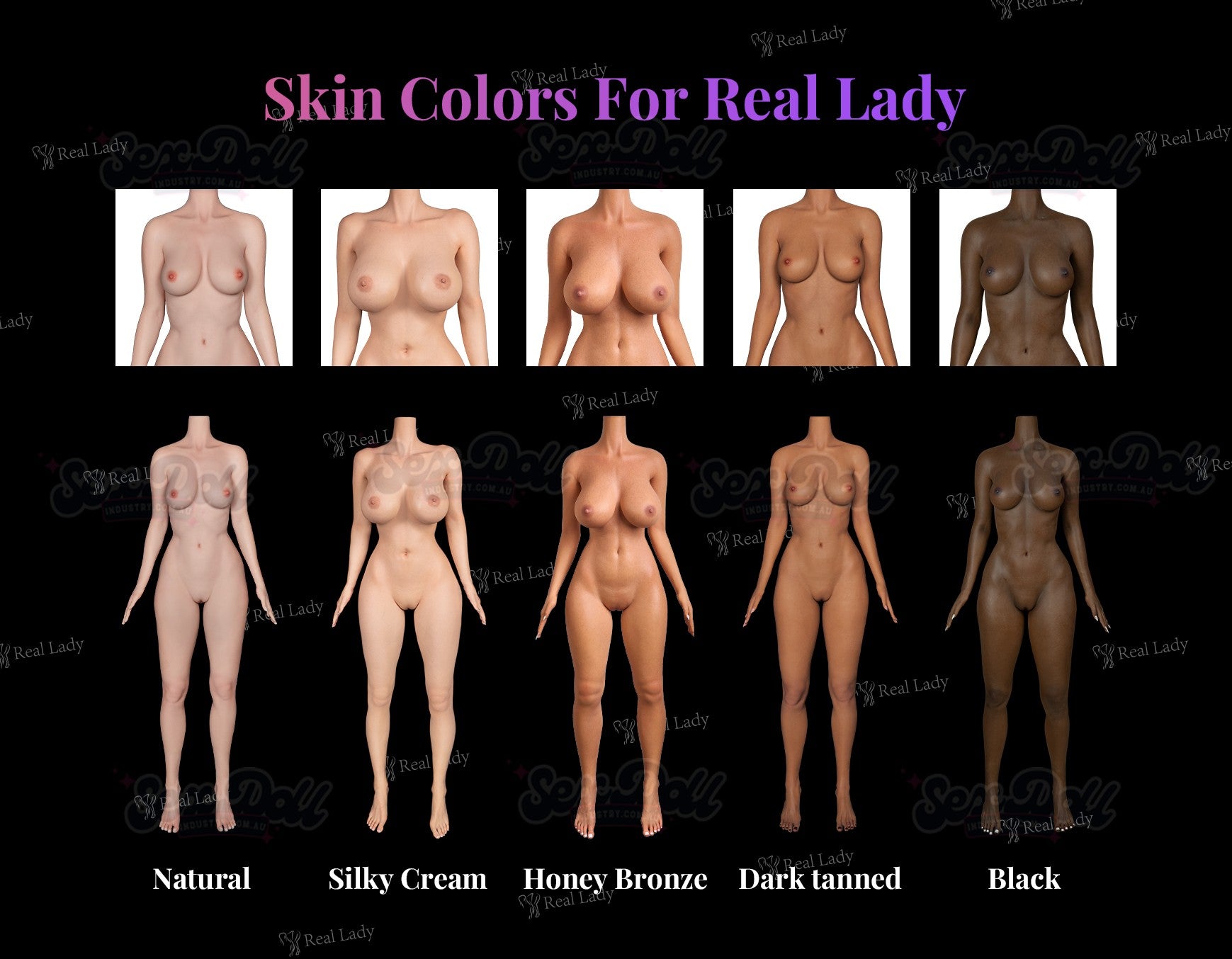 Real Lady skin colour chart