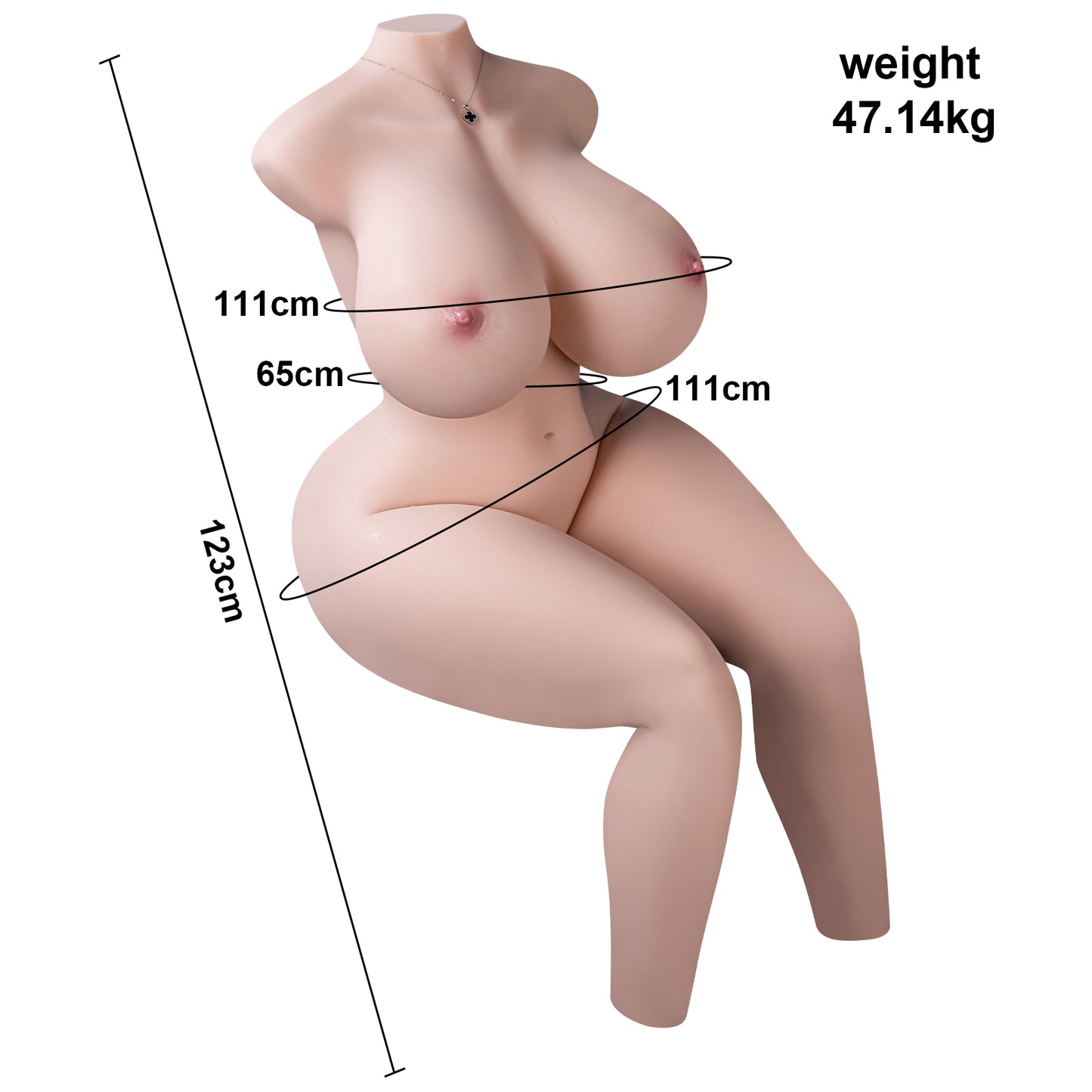 Sannie - 123cm E-cup Premium TPE Sex Doll Torso - Xise Doll