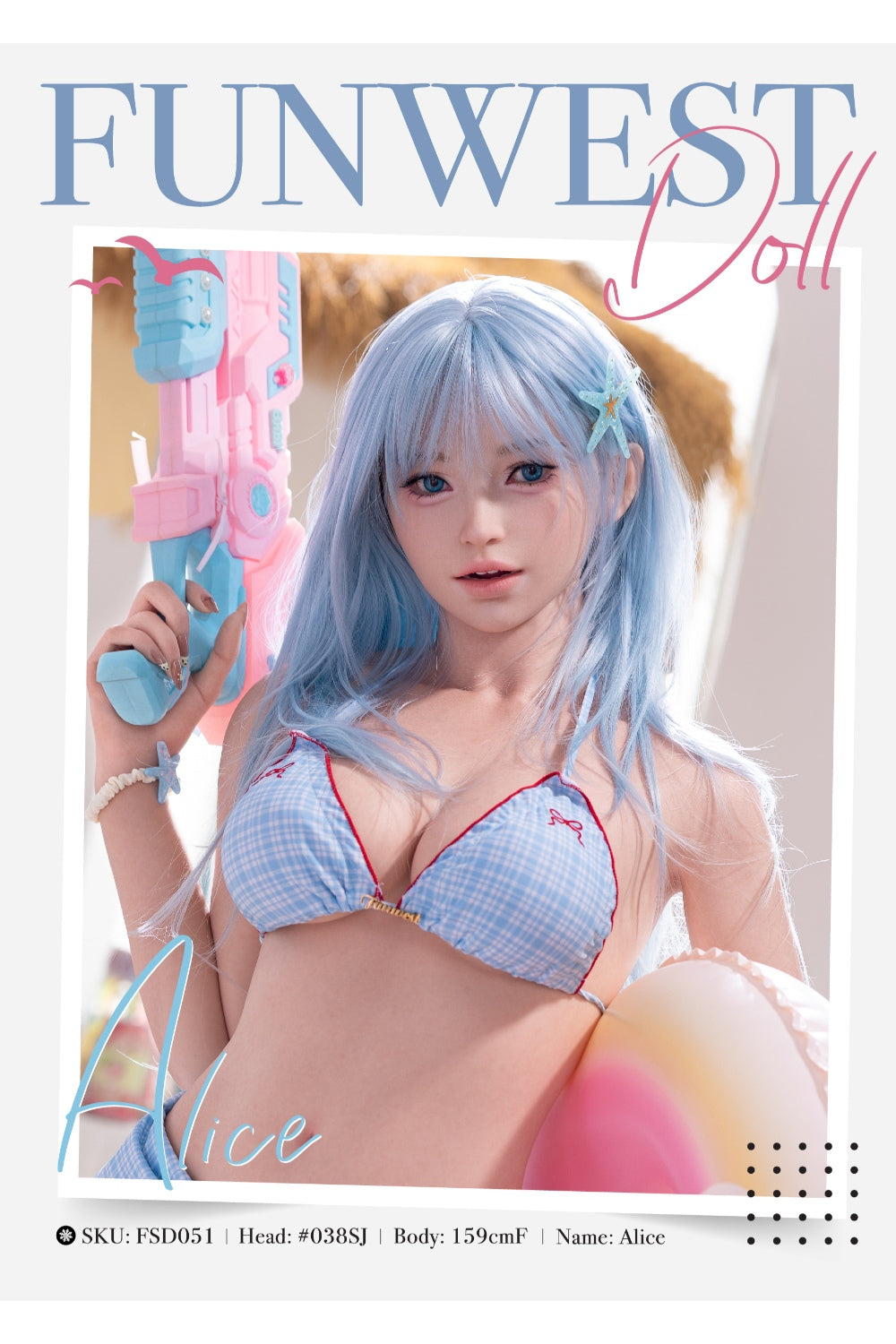 Alice- Premium Lifelike Silicone Head Sex Doll with ROS Oral option - FunWest Doll
