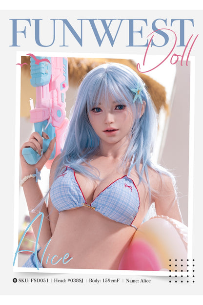 Alice- Premium Lifelike Silicone Head Sex Doll with ROS Oral option - FunWest Doll