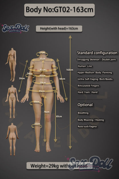 Cleo - 163cm Full Silicone Realistic Skin with ROS Options - Galatea Doll