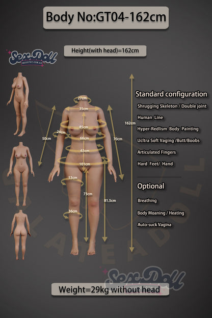 Soo - 162cm Full Silicone Realistic Skin Texture with ROS Options - Galatea Doll