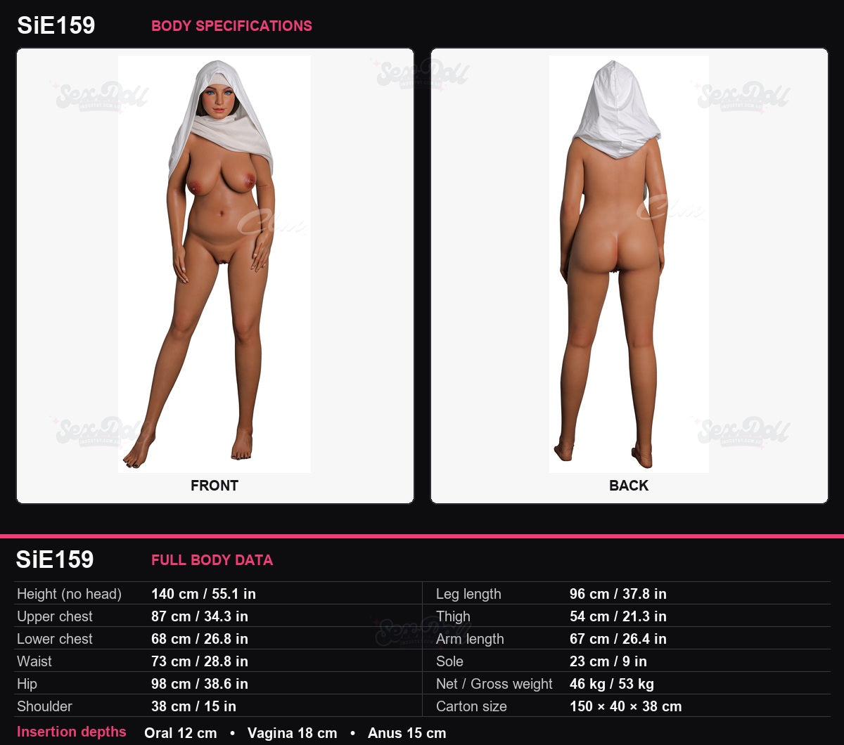 SiE159 silicone body specifications