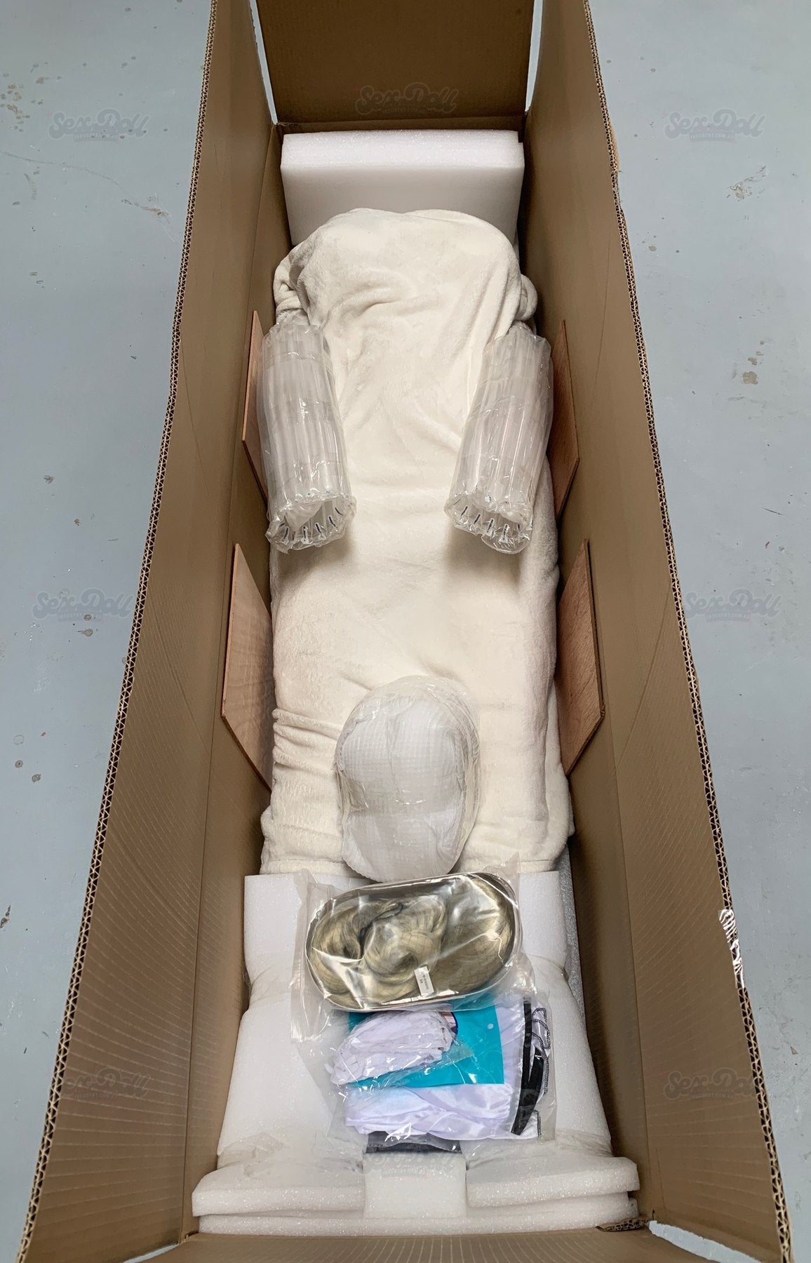 CLIMAX packaging with protective foam and air cushioning