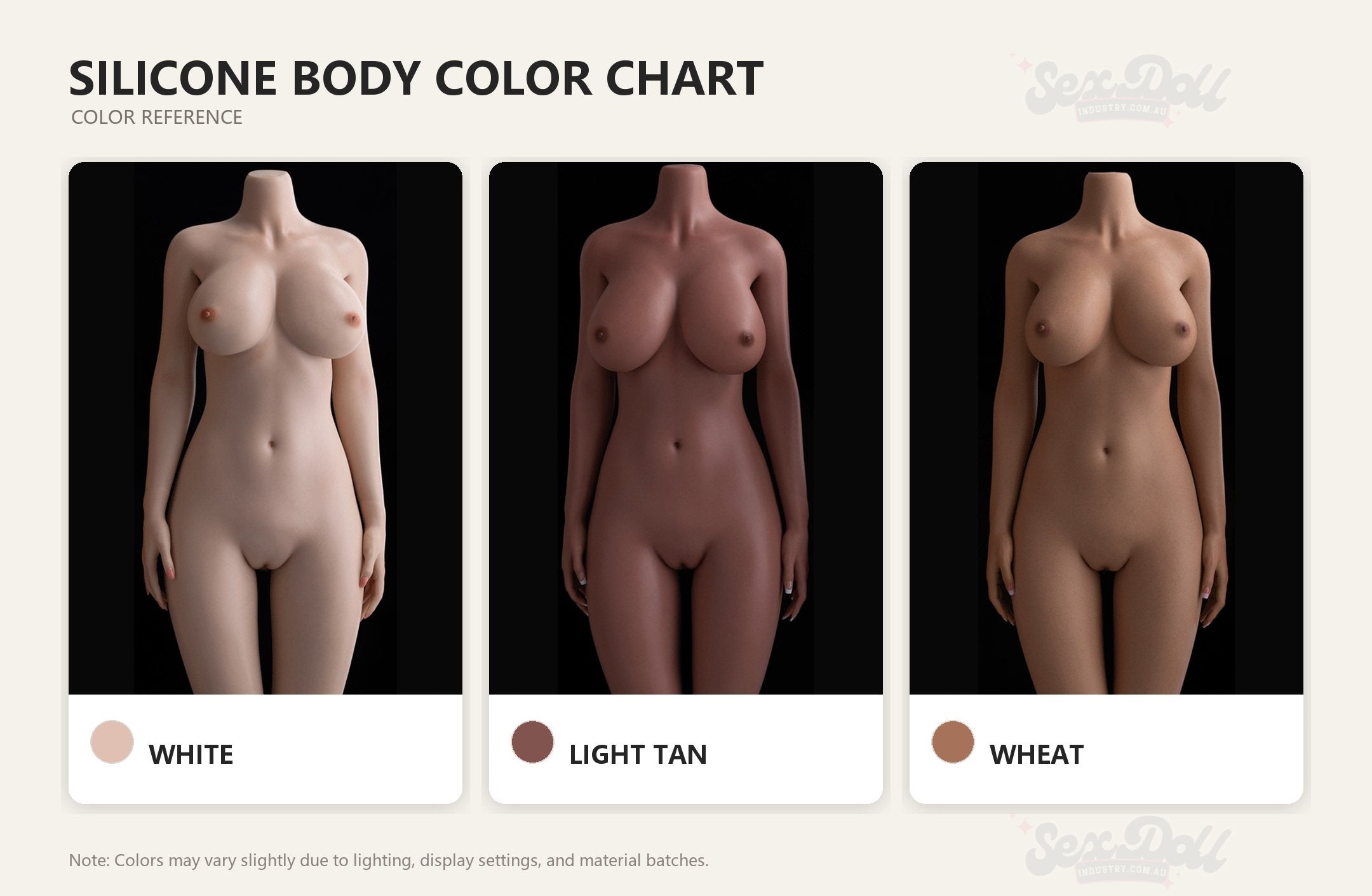 AIBEI Silicone Body Color Chart