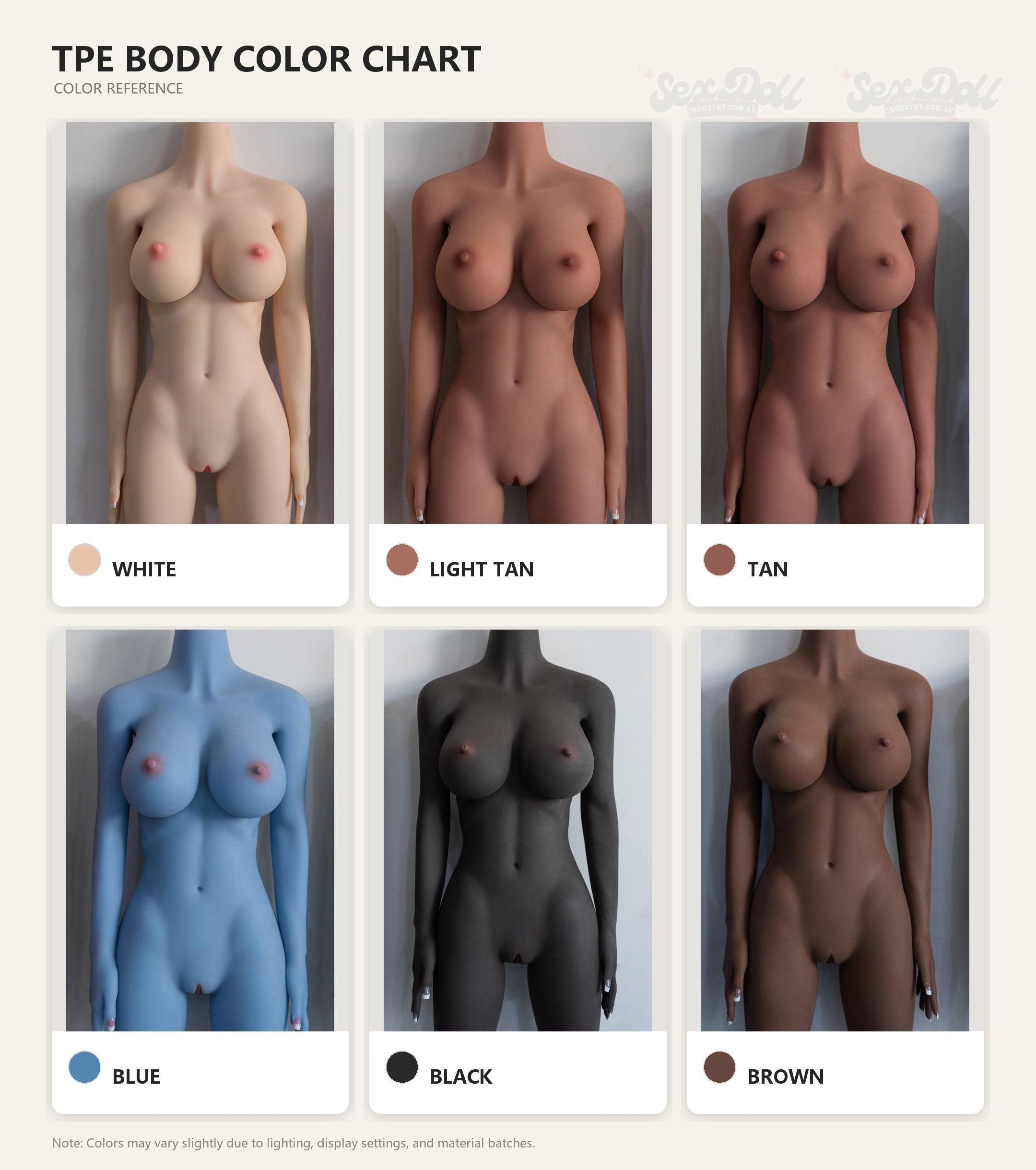 AIBEI TPE Body Color Chart